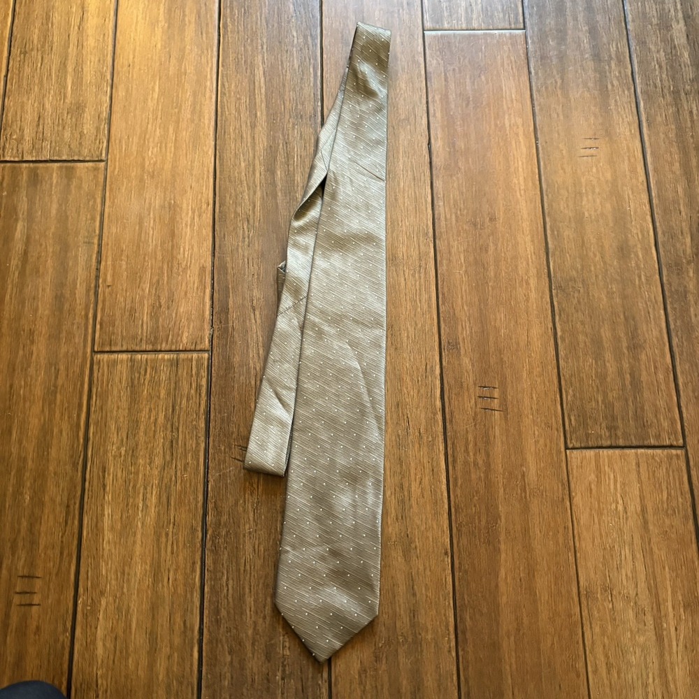 Kai Long Men's Handmade Woven 100% Silk Tie Brown/White 60"